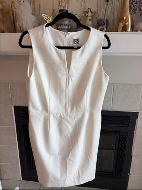 Anne Klein Ivory Sleeveless Sheath Dress